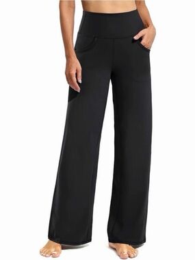 Promover Wide Leg Yoga Pants with Pockets Stretch | S Tall